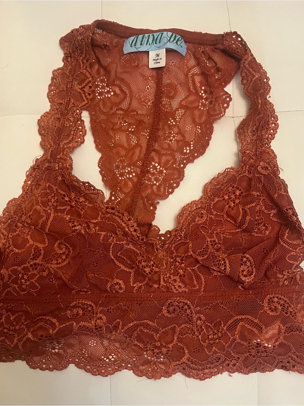 Adore Me Lace Racerback Bralette - Burnt Orange